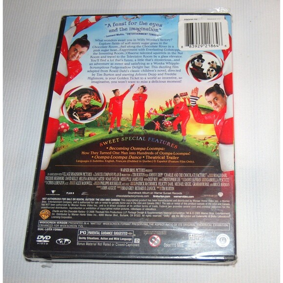 Charlie and the Chocolate Factory DVD, 2005, Widescreen Edition, Johnny Depp NEW - Picture 2 of 2